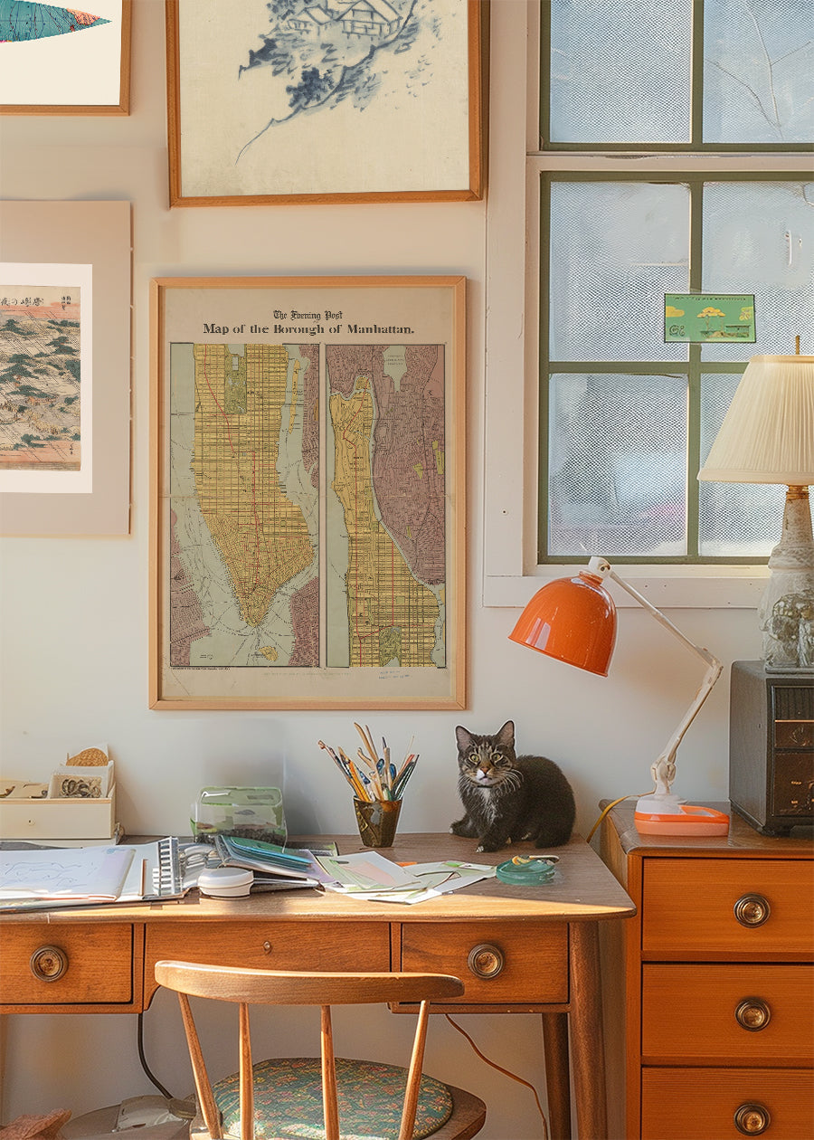 The Borough of Manhattan by the Evening Post Map Print