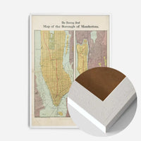 The Borough of Manhattan by the Evening Post Map Print