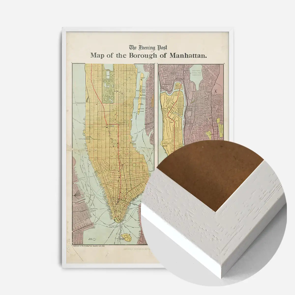 The Borough of Manhattan by the Evening Post Map Print