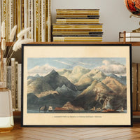 Mountains Of Scotland Landscape Illustrated Map Print