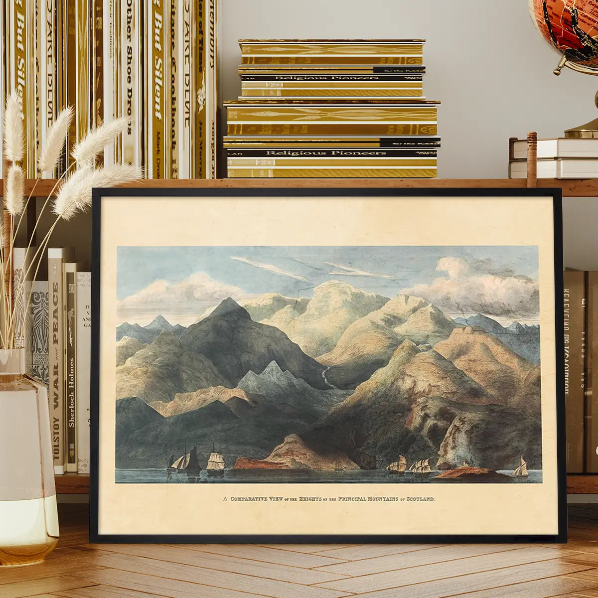 Mountains Of Scotland Landscape Illustrated Map Print