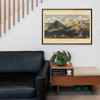 Mountains Of Scotland Landscape Illustrated Map Print