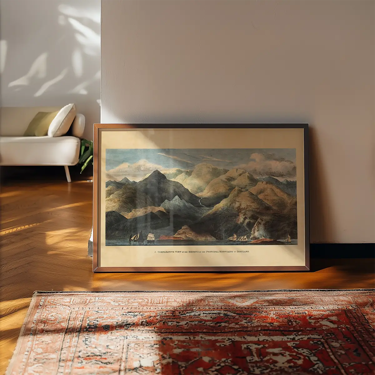 Mountains Of Scotland Landscape Illustrated Map Print