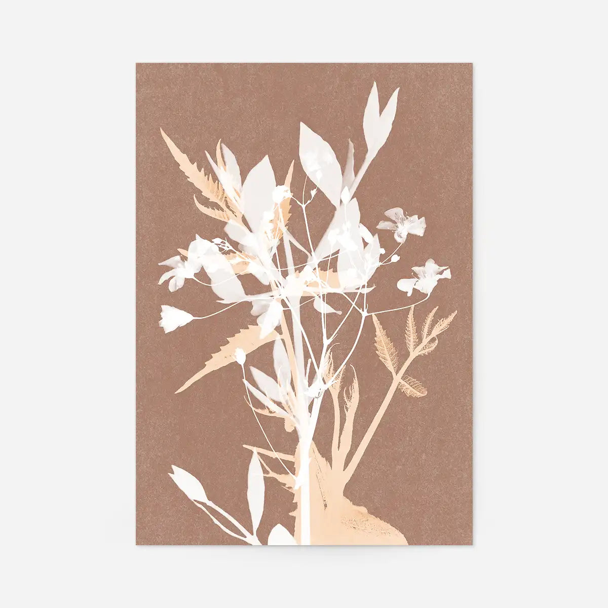 Abstract Flower Print in Pantone Mocha Mousse