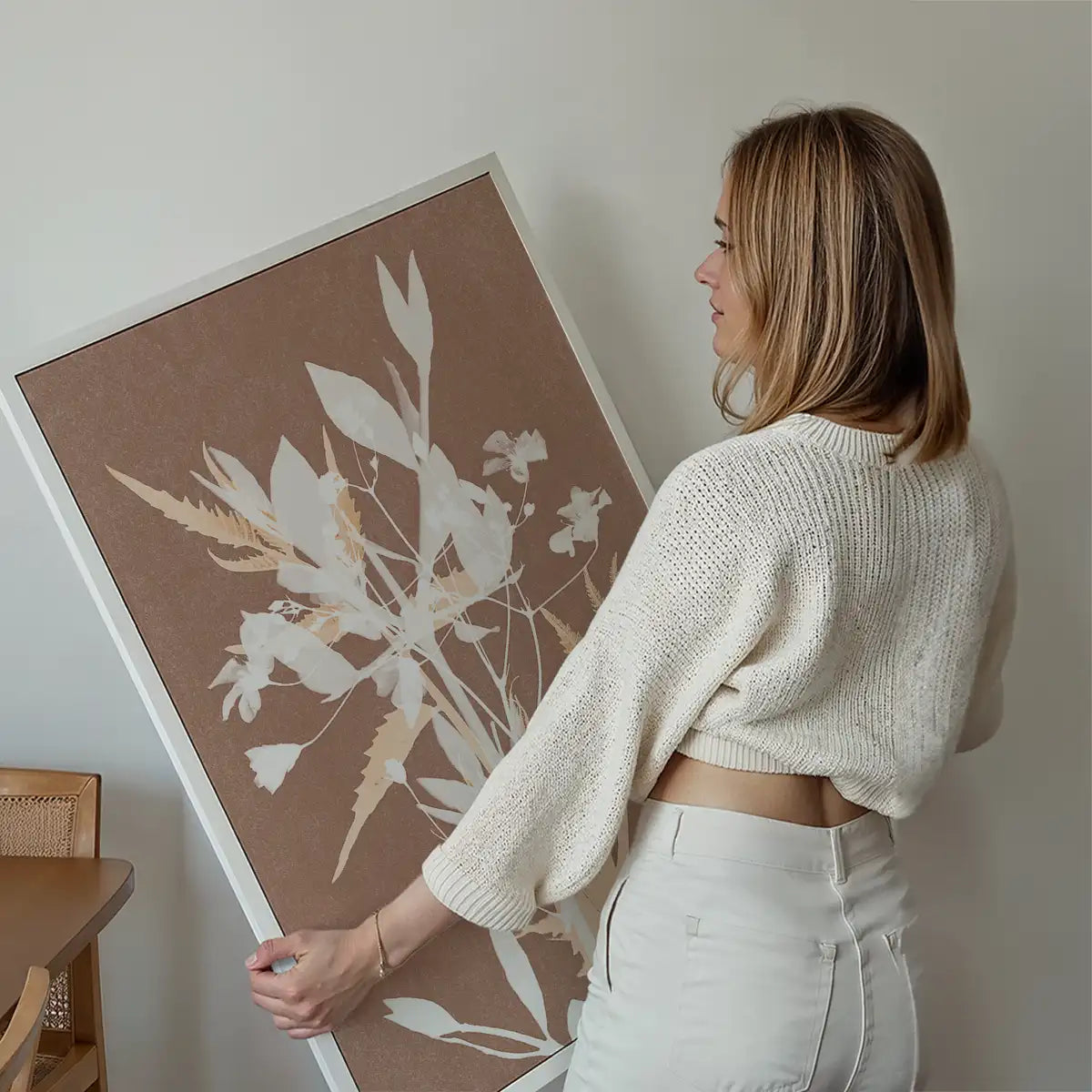 Abstract Flower Print in Pantone Mocha Mousse