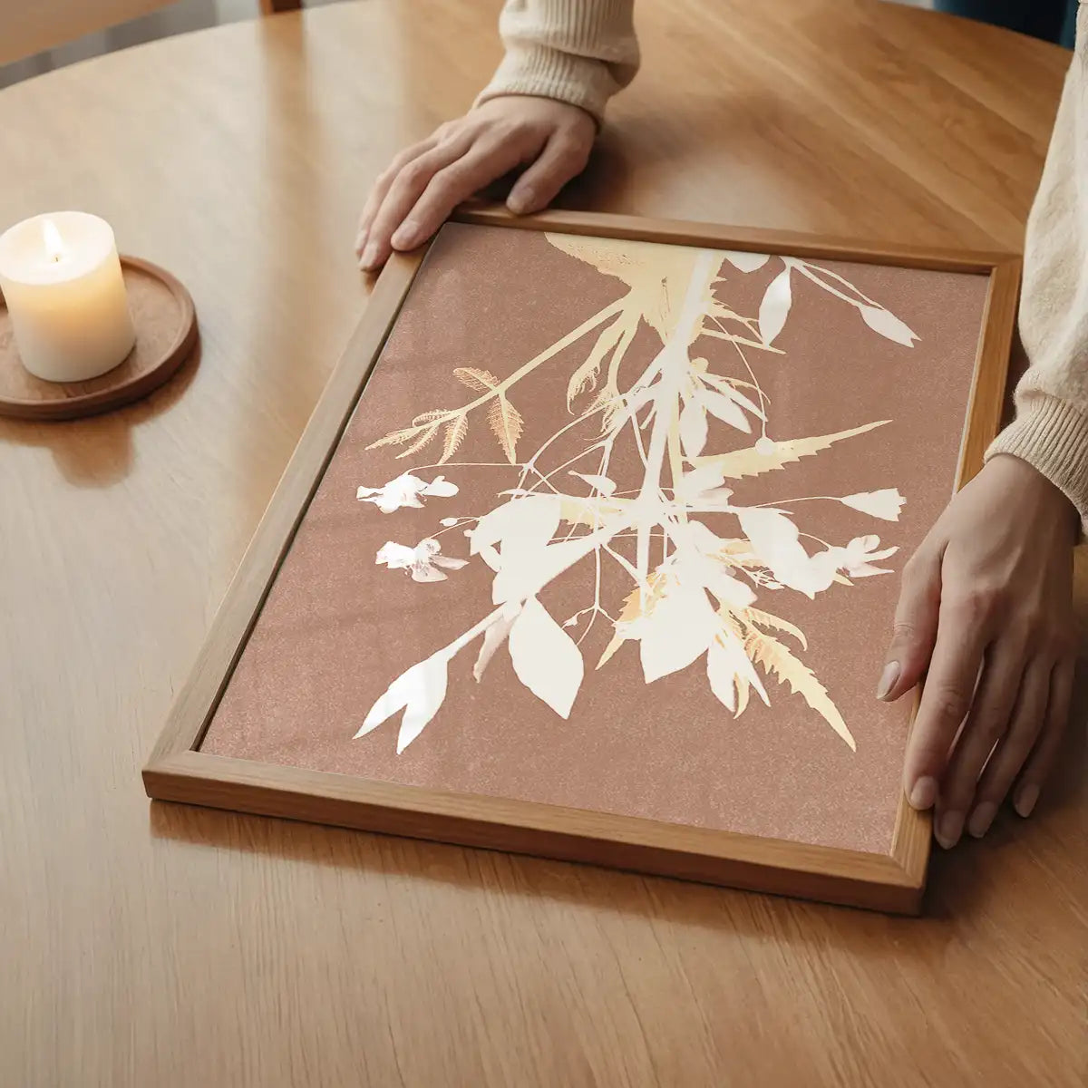 Abstract Flower Print in Pantone Mocha Mousse