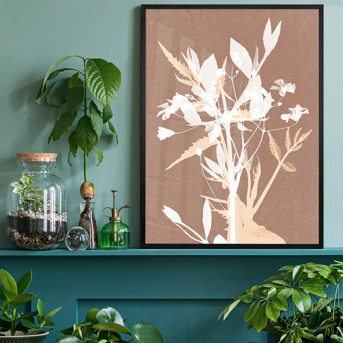 Abstract Flower Print in Pantone Mocha Mousse