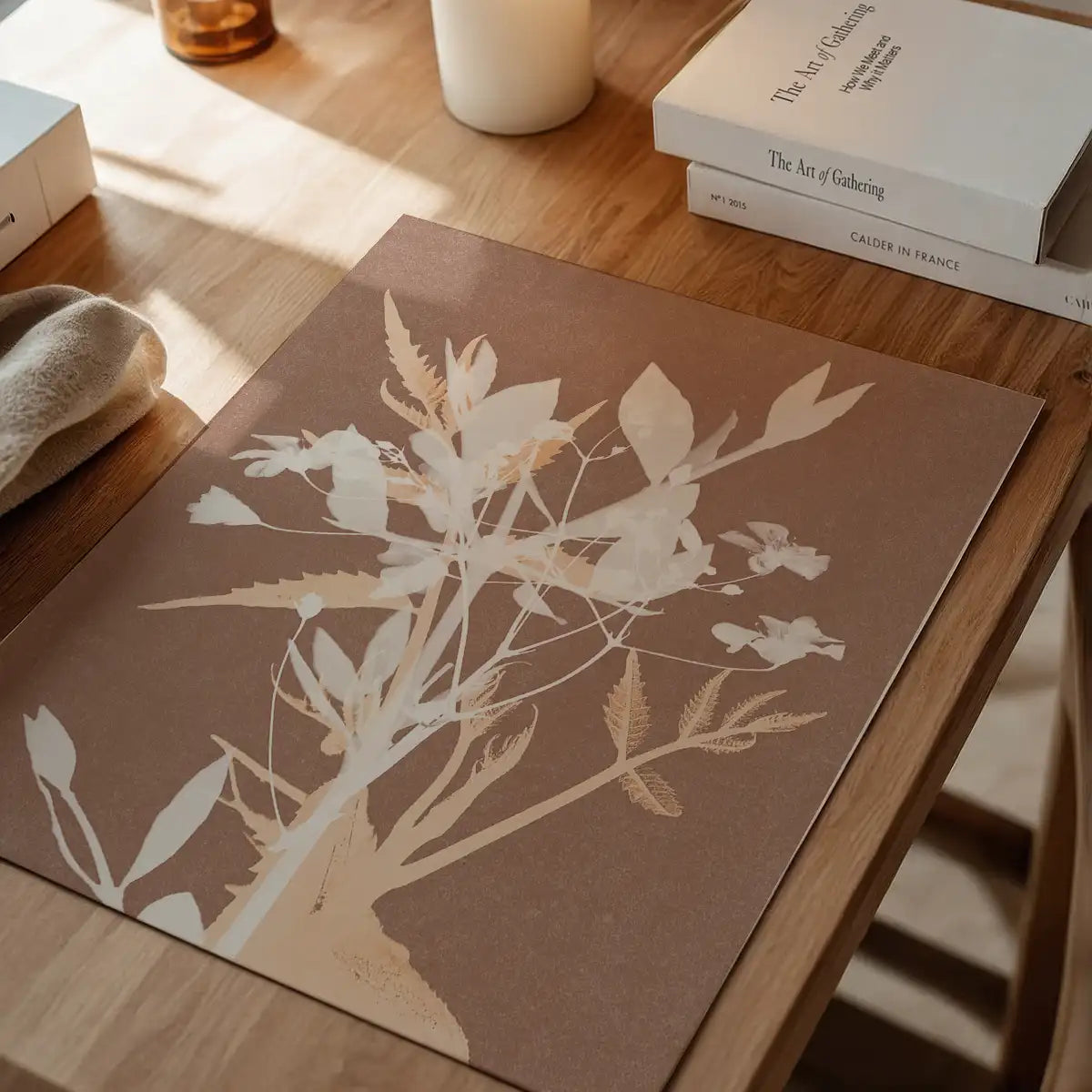 Abstract Flower Print in Pantone Mocha Mousse
