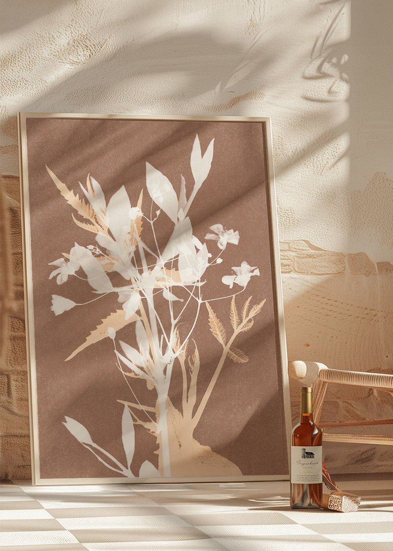 Abstract Flower Print in Pantone Mocha Mousse