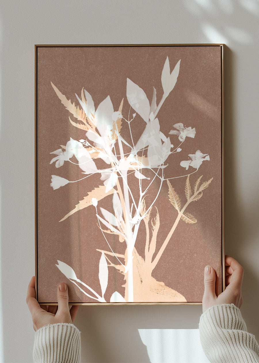 Abstract Flower Print in Pantone Mocha Mousse