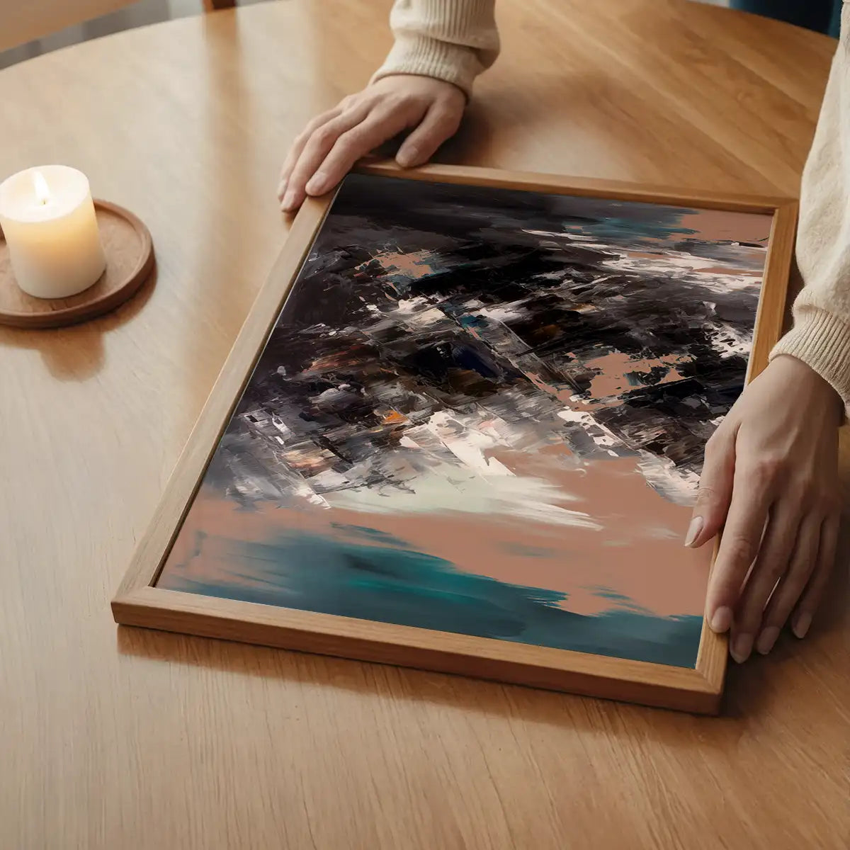 Abstract Painting 1 in Pantone Mocha Mousse