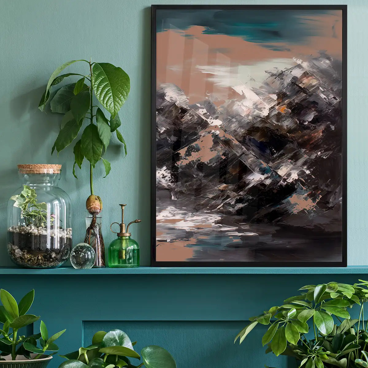 Abstract Painting 1 in Pantone Mocha Mousse
