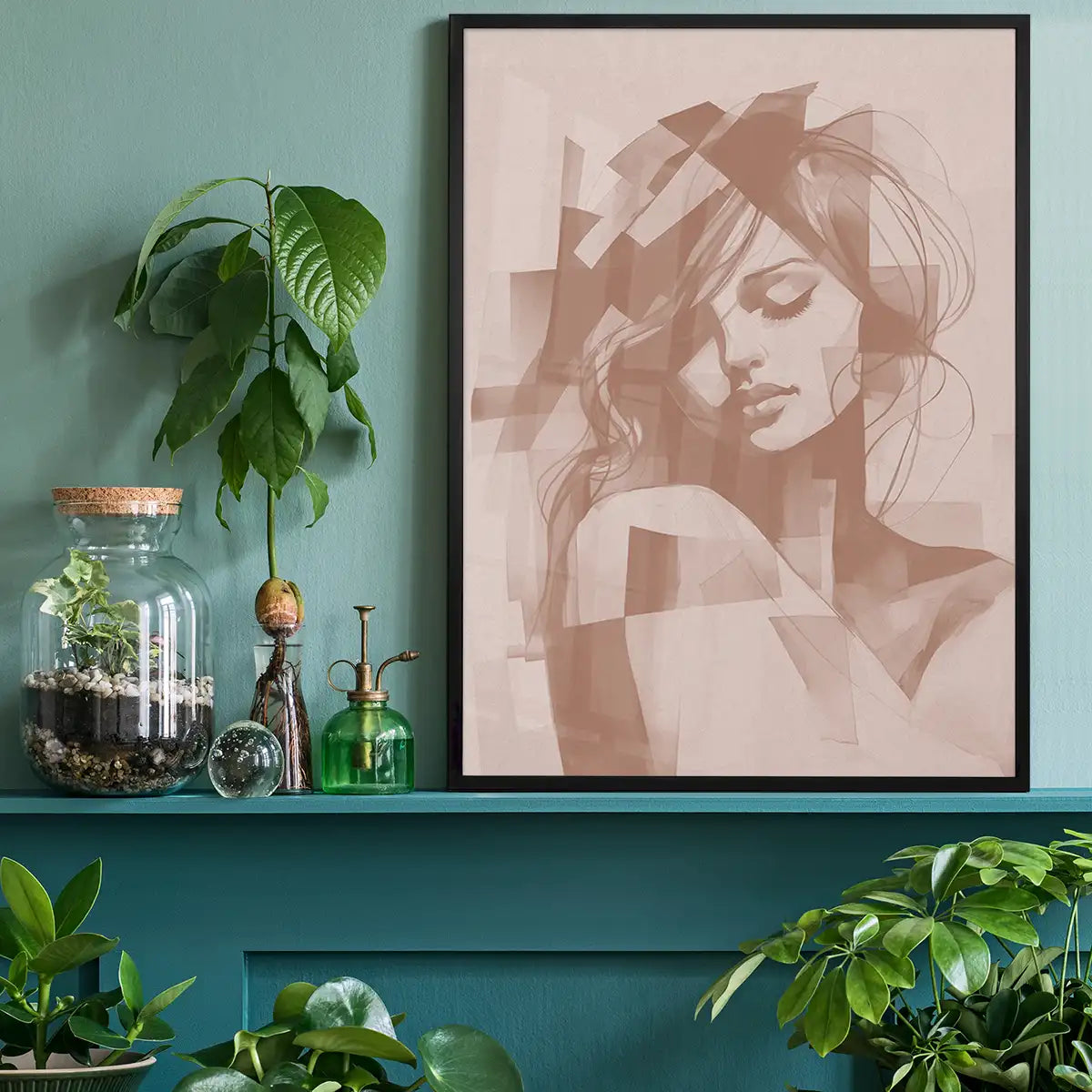 Abstract Female Figure 1 in Pantone Mocha Mousse