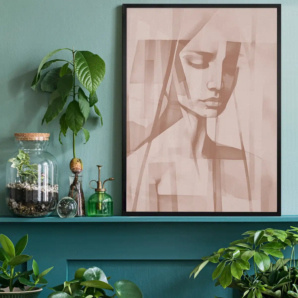 Abstract Female Figure 2 in Pantone Mocha Mousse
