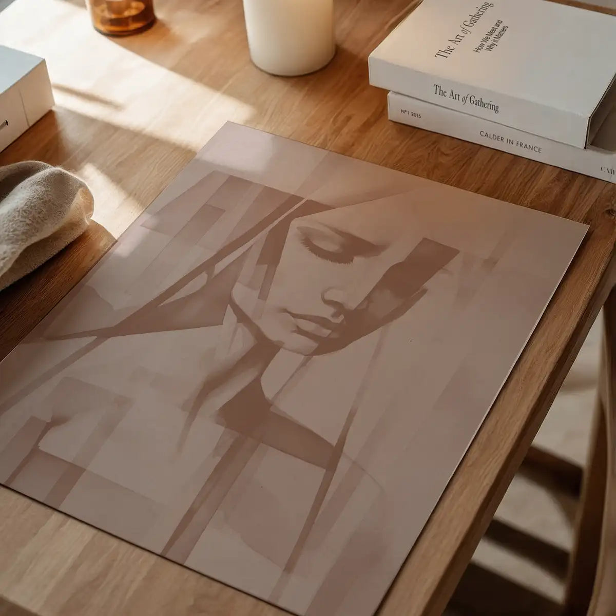 Abstract Female Figure 2 in Pantone Mocha Mousse