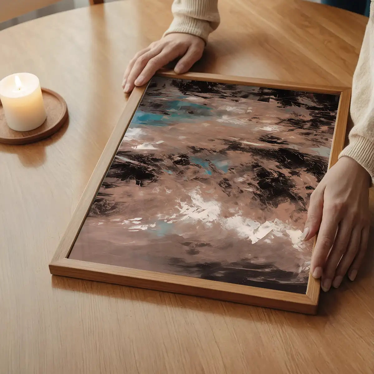 Abstract Painting 2 in Pantone Mocha Mousse