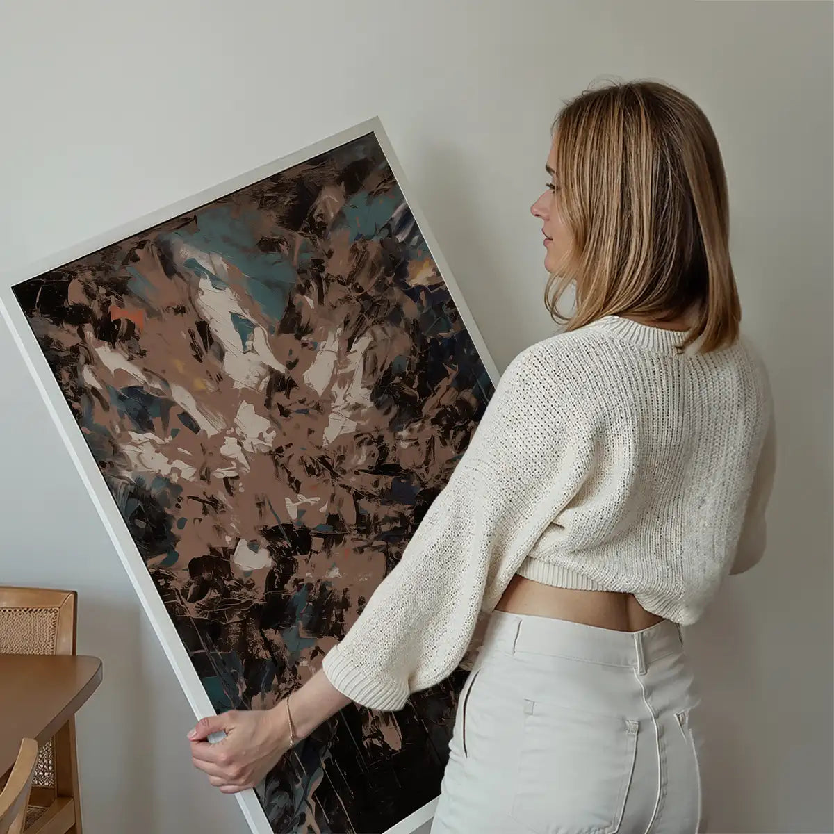 Abstract Painting 3 in Pantone Mocha Mousse