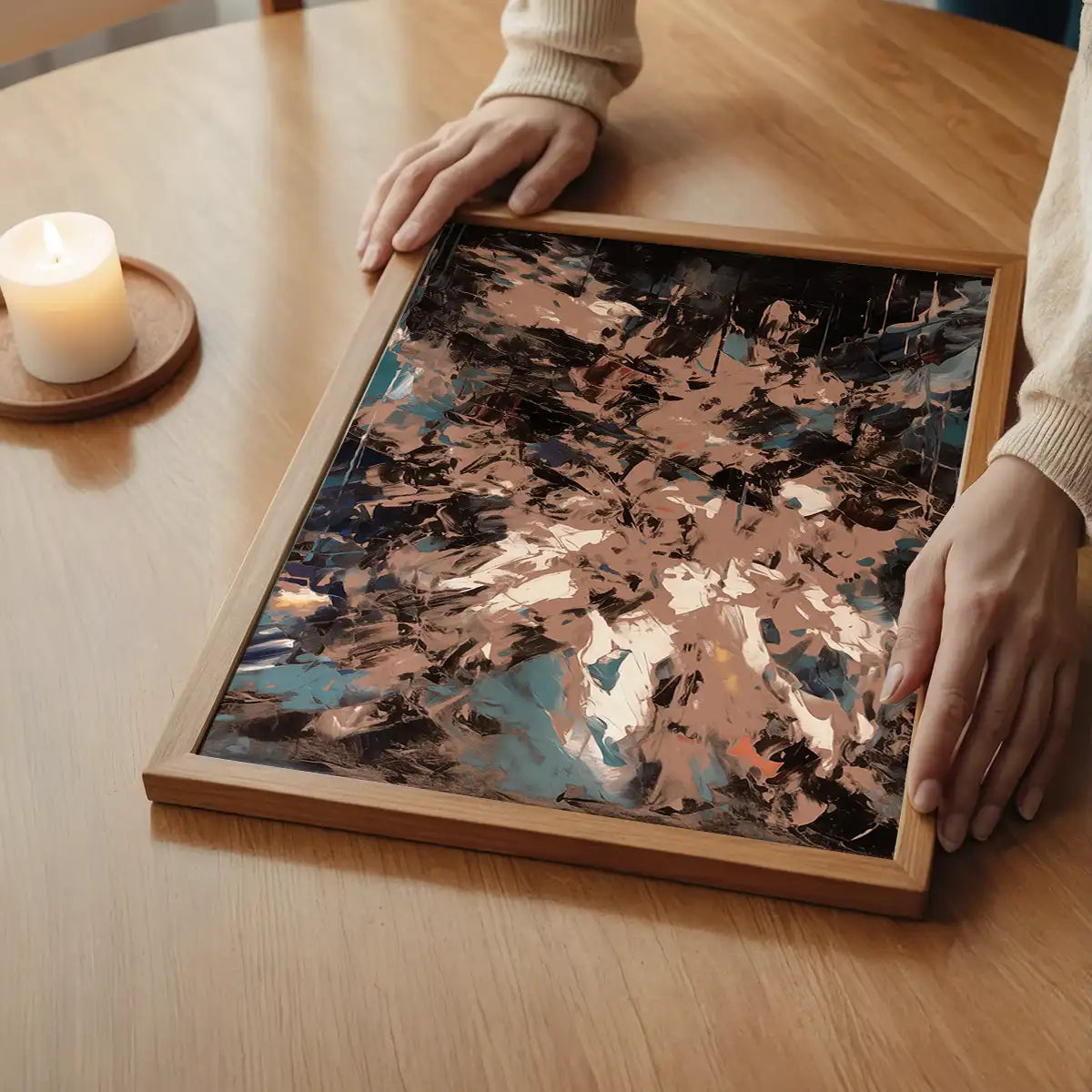 Abstract Painting 3 in Pantone Mocha Mousse