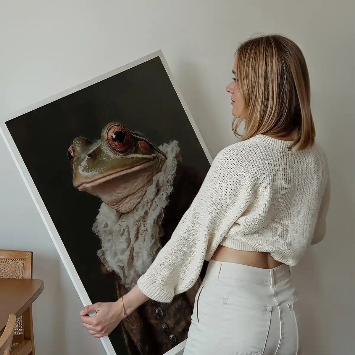 Frog Portrait in Pantone Mocha Mousse