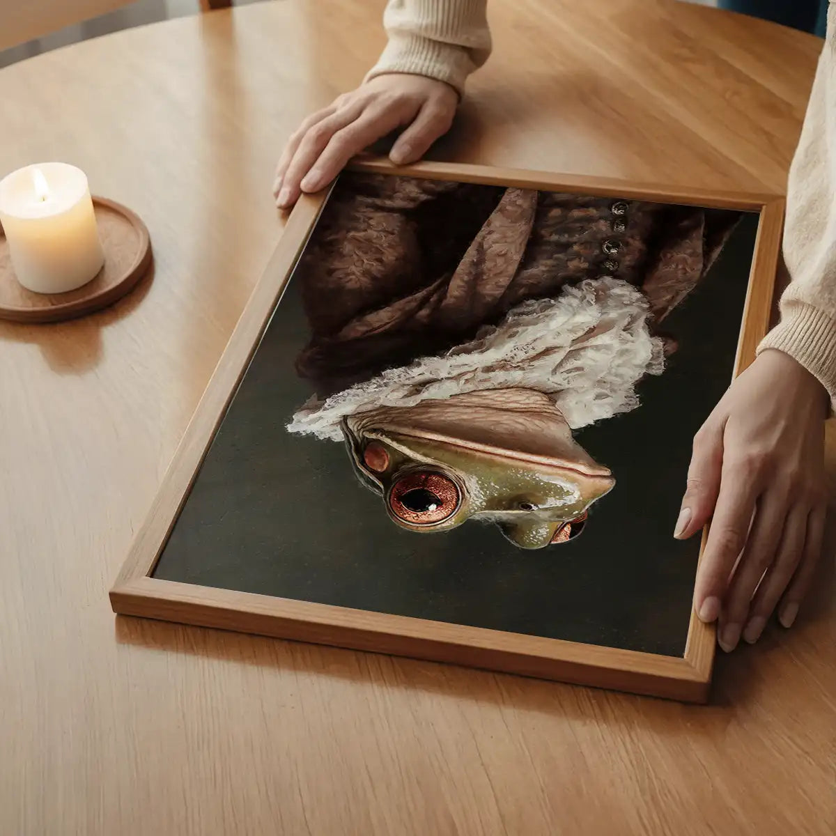 Frog Portrait in Pantone Mocha Mousse