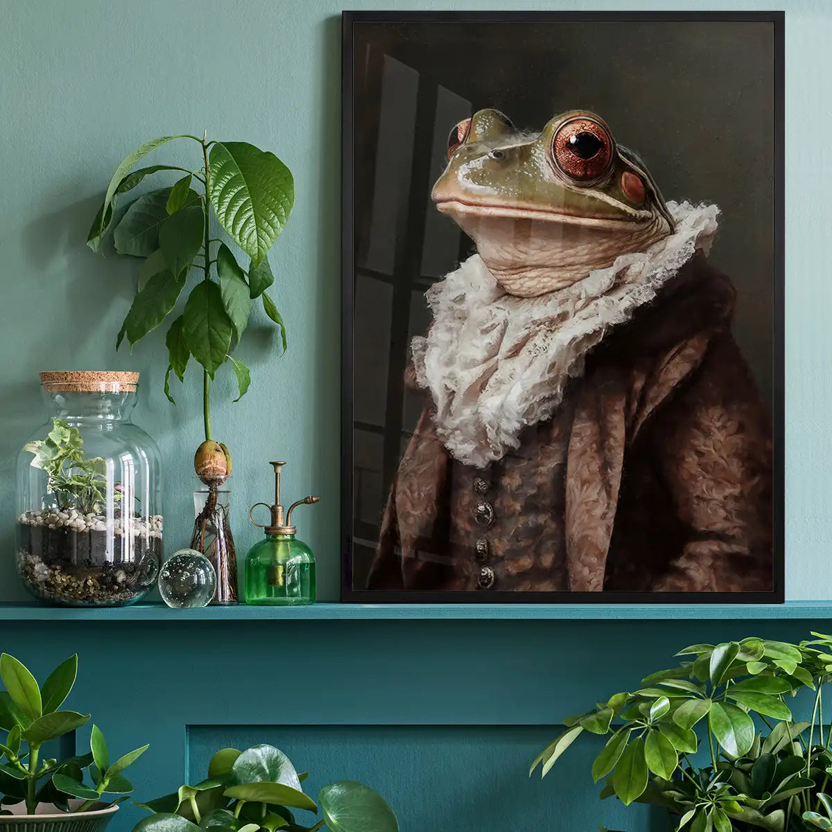 Frog Portrait in Pantone Mocha Mousse
