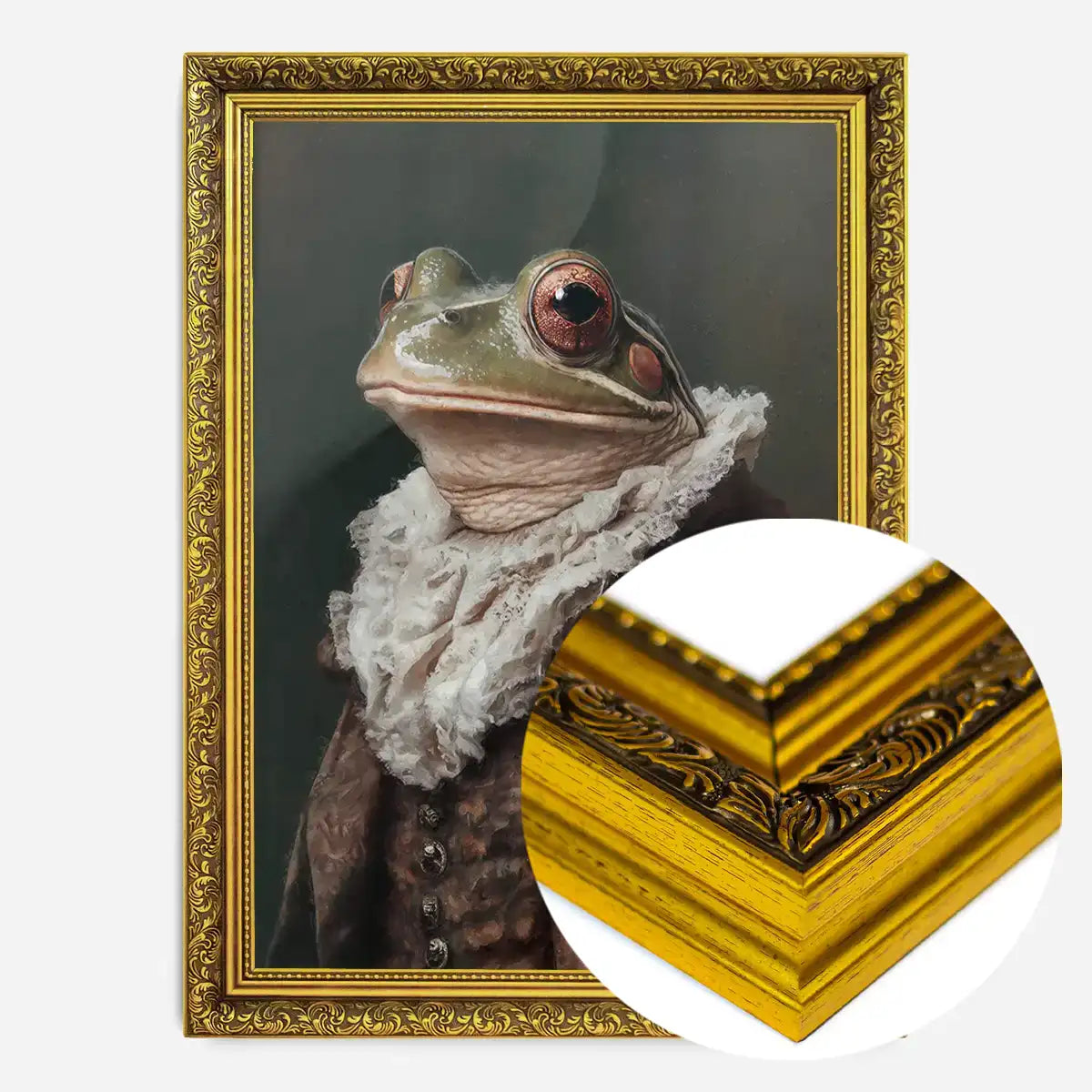 Frog Portrait in Pantone Mocha Mousse