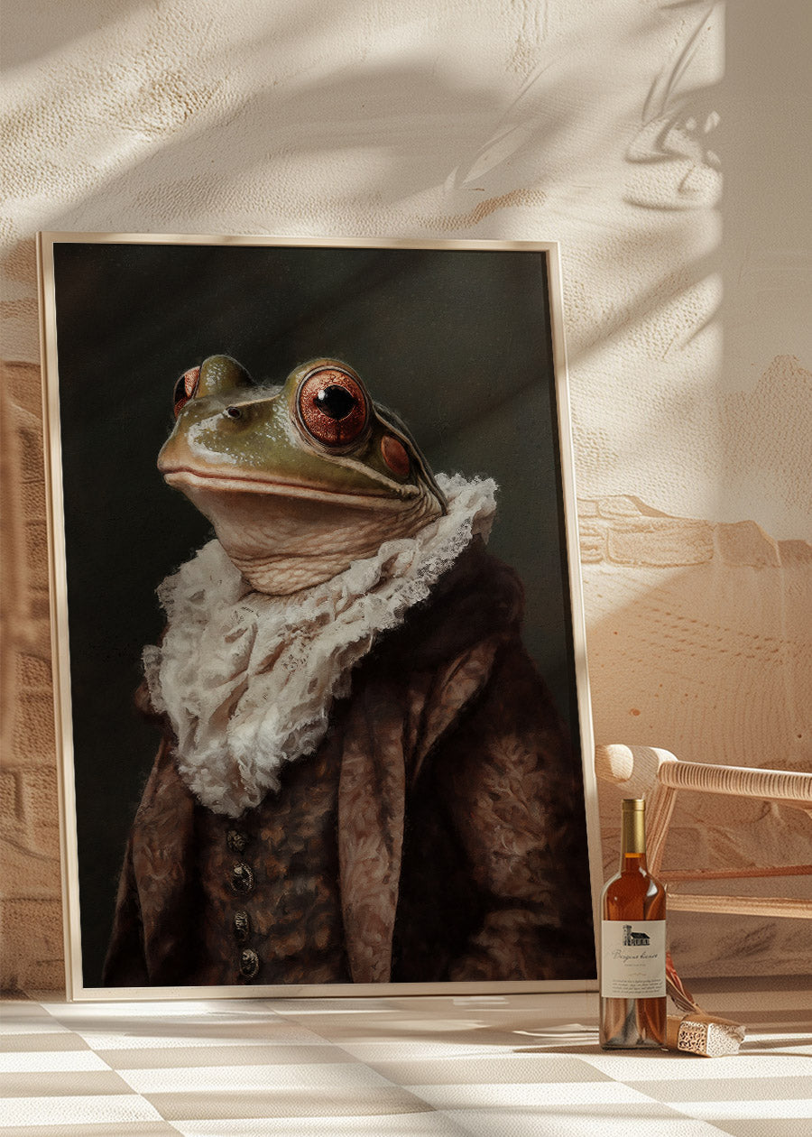 Frog Portrait in Pantone Mocha Mousse