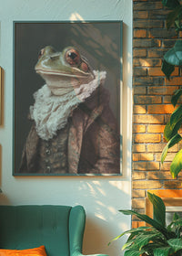 Frog Portrait in Pantone Mocha Mousse