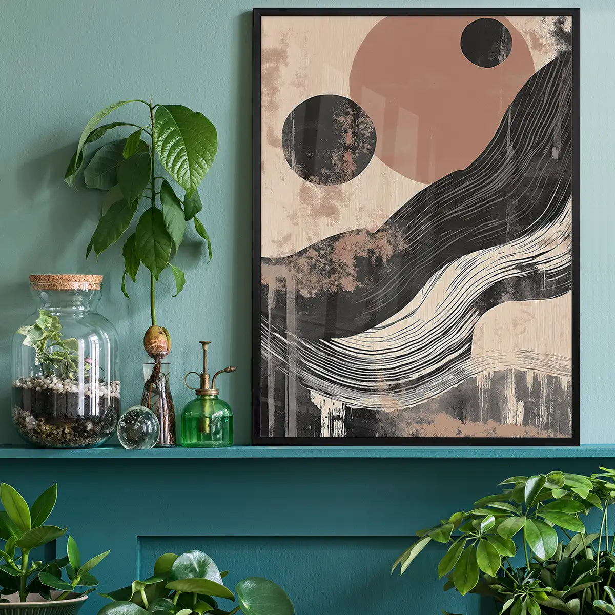 Abstract Shapes 2 in Pantone Mocha Mousse