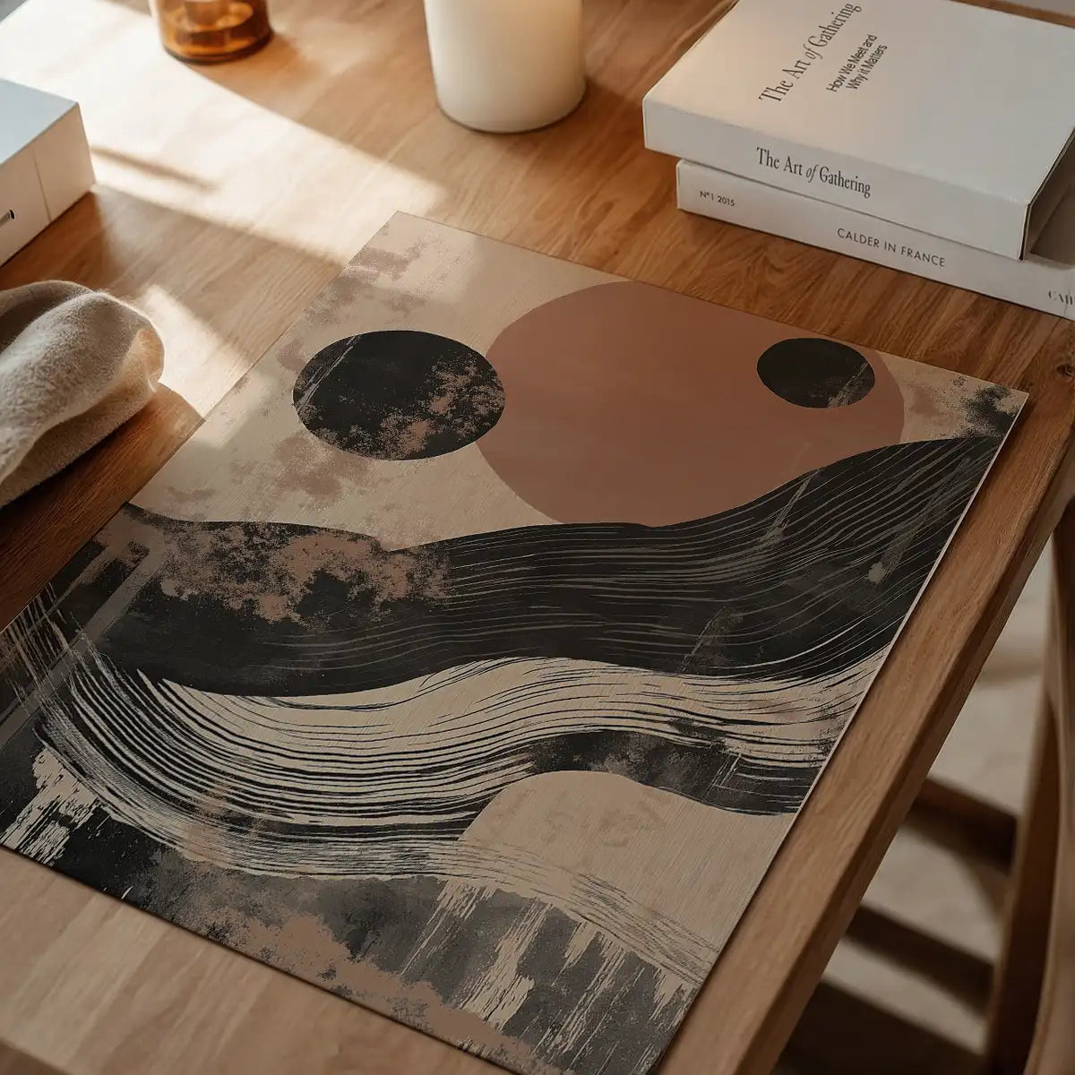 Abstract Shapes 2 in Pantone Mocha Mousse
