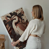 Large Heron Print in Pantone Mocha Mousse