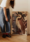 Large Heron Print in Pantone Mocha Mousse