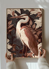 Large Heron Print in Pantone Mocha Mousse