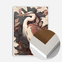 Large Heron Print in Pantone Mocha Mousse