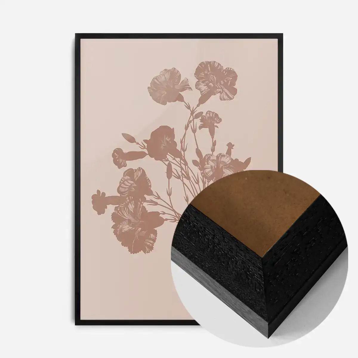 Flowers Silhouette in Pantone Mocha Mousse