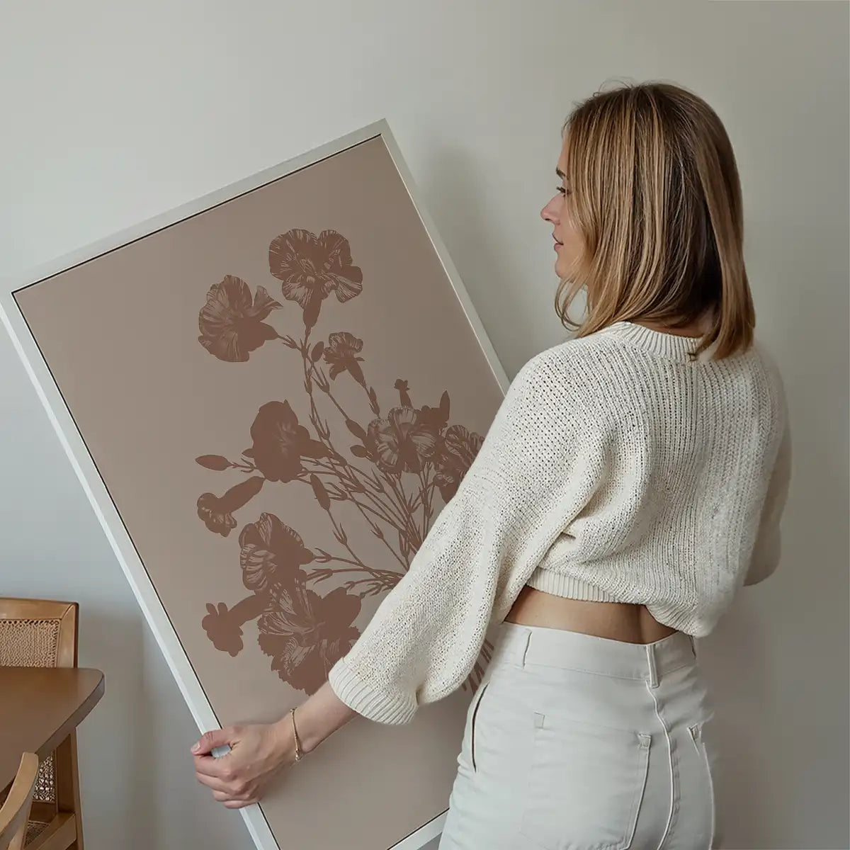 Flowers Silhouette in Pantone Mocha Mousse