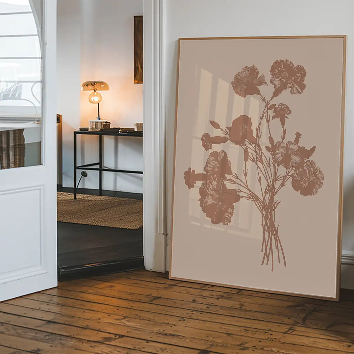Flowers Silhouette in Pantone Mocha Mousse