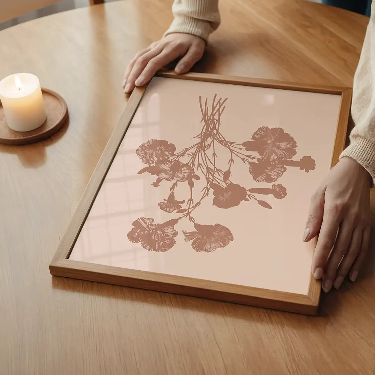 Flowers Silhouette in Pantone Mocha Mousse