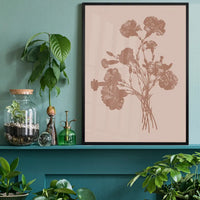 Flowers Silhouette in Pantone Mocha Mousse