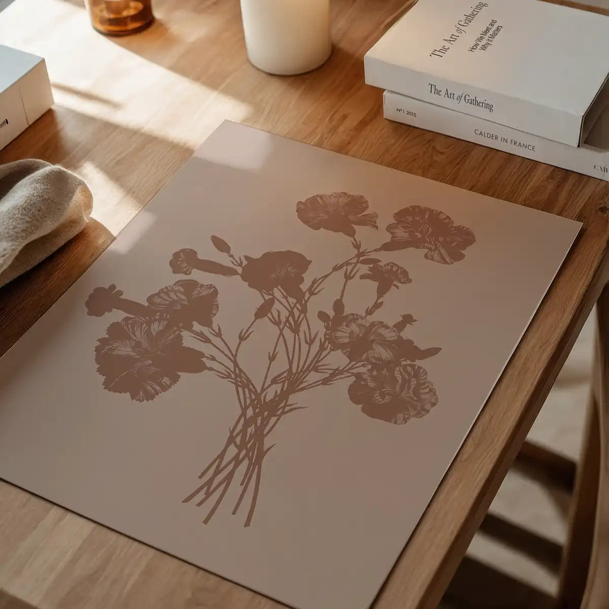 Flowers Silhouette in Pantone Mocha Mousse