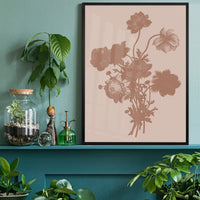 Flowers Silhouette 2 in Pantone Mocha Mousse