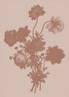 Flowers Silhouette 2 in Pantone Mocha Mousse 21x30cm Matte Clearance Print