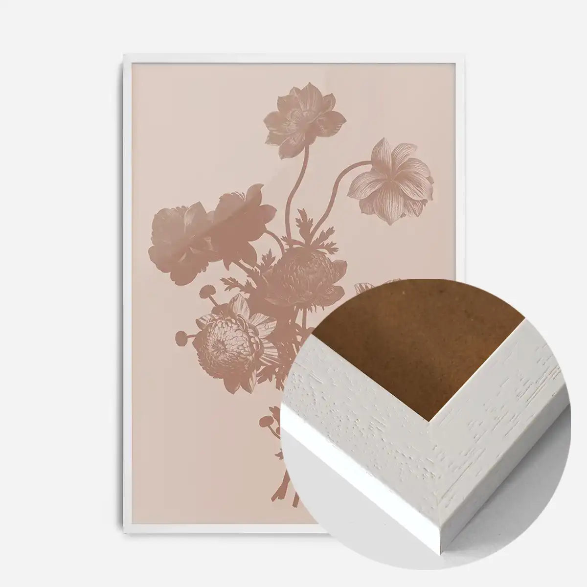 Flowers Silhouette 2 in Pantone Mocha Mousse