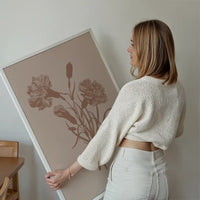 Flowers Silhouette Print 3 in Pantone Mocha Mousse