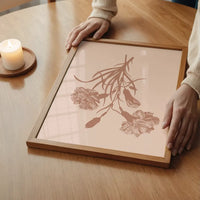 Flowers Silhouette Print 3 in Pantone Mocha Mousse