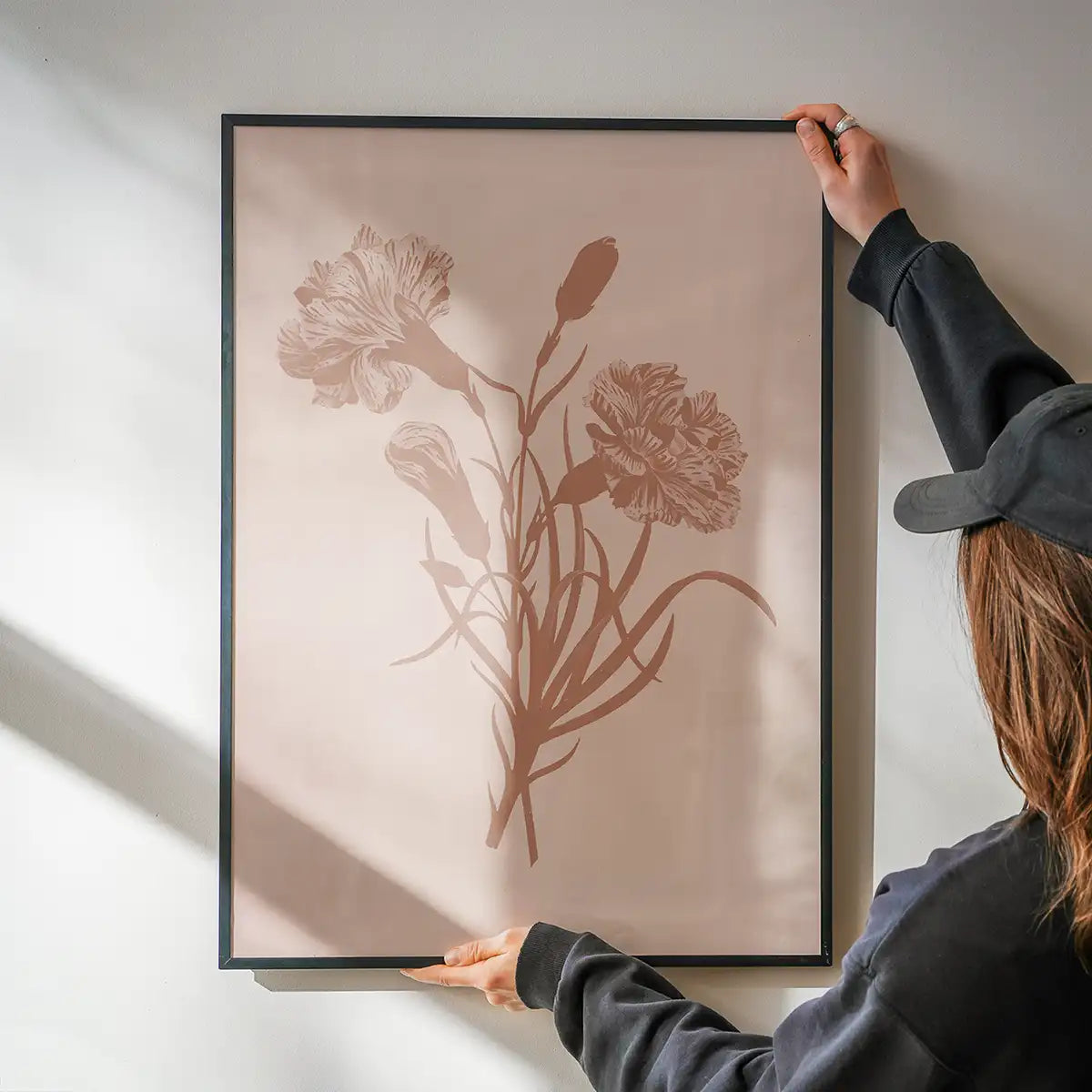 Flowers Silhouette Print 3 in Pantone Mocha Mousse