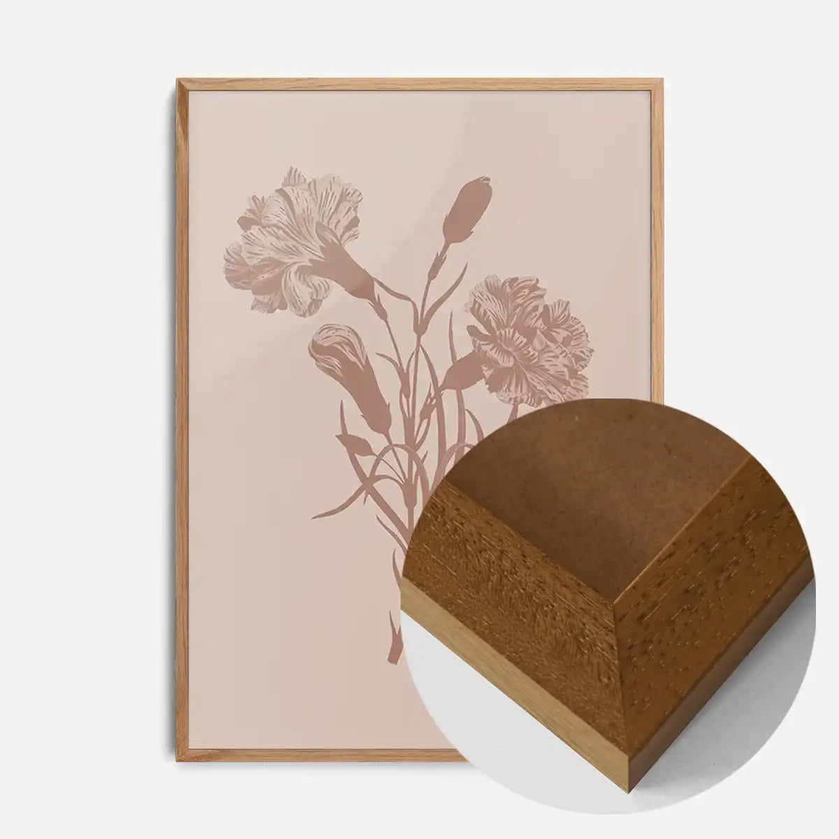 Flowers Silhouette Print 3 in Pantone Mocha Mousse