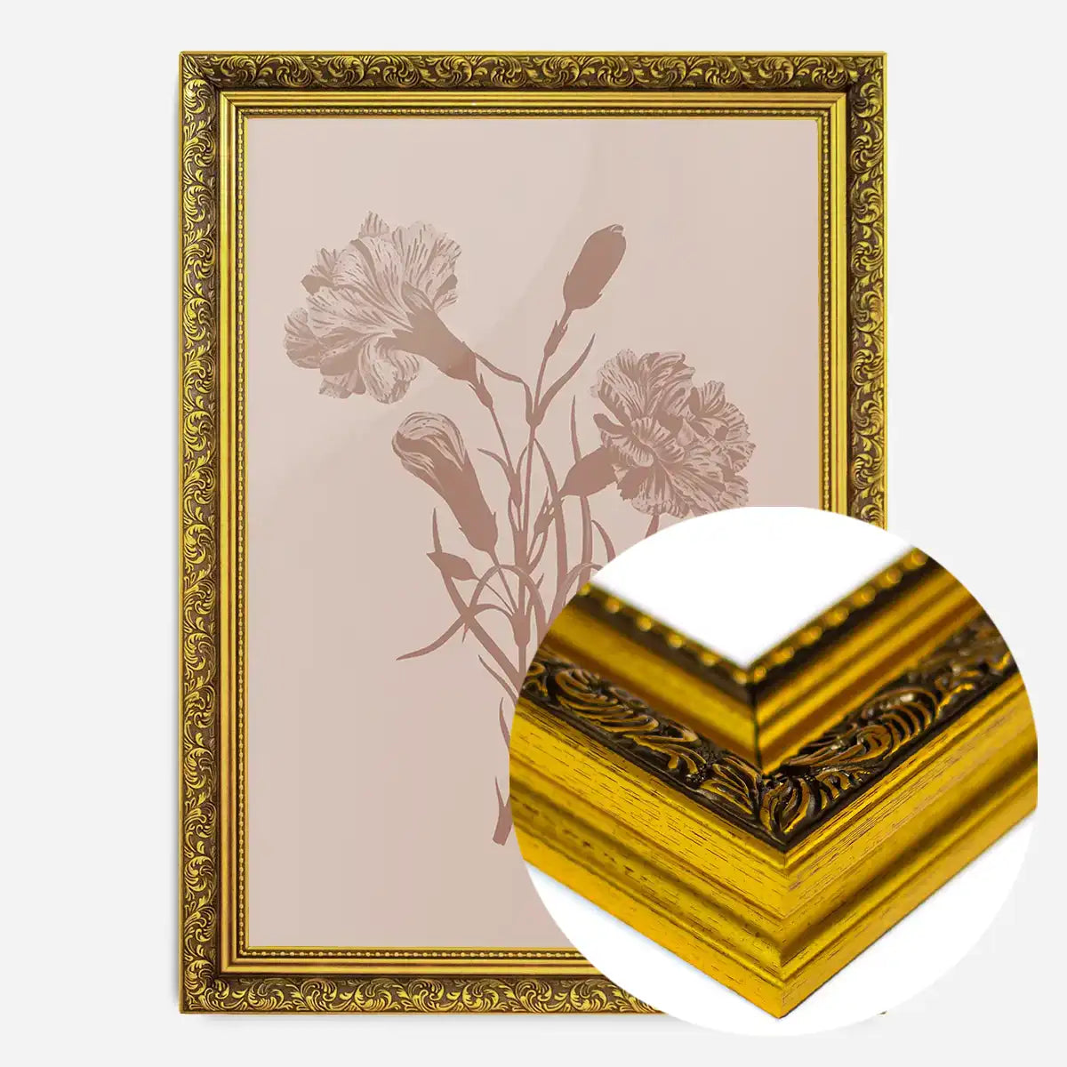 Flowers Silhouette Print 3 in Pantone Mocha Mousse