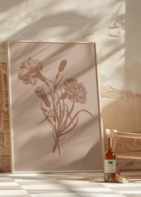 Flowers Silhouette Print 3 in Pantone Mocha Mousse