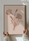 Flowers Silhouette Print 3 in Pantone Mocha Mousse